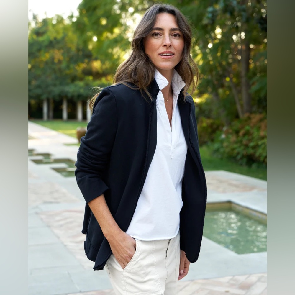 Frank & Eileen Dublin cotton blazer in British navy